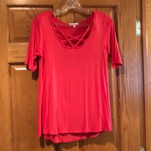 Pink strappy shirt great condition barely worn